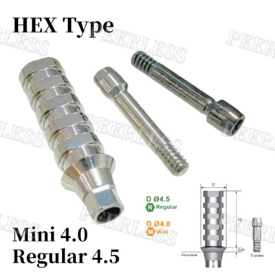OSS HIO Dental Titanium Screws Temporary Abutment TS Regular4.5/Mini4.0 Hex Type