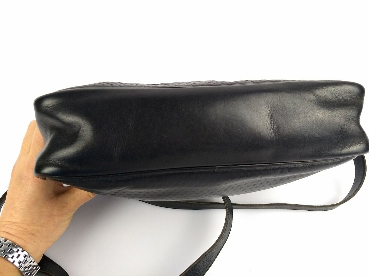 Sac à Main Vintage MORABITO Paris - Cuir Crocodile Noir - Bandoulière - Pochette Incluse - Occasion TB
