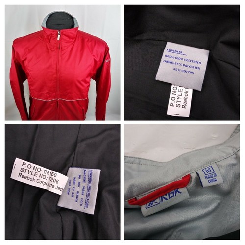 Giacca a vento Reebok Corporate uomo rossa full zip foderata ventilata taglia media  - Foto 8 di 12