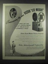 1947 Victor Lite-Weight 16mm Sound Projector Ad