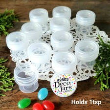 15 Vial clear Cap Pot JAR Bottle 1/4oz container Powder DecoJars 2803 USA