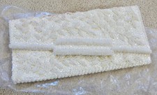 vintage WHITE BEADED CLUTCH holiday/formal/dressy Hong Kong purse