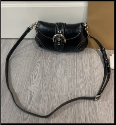 COACH CAN43 Soho Bag 25 In Signature Jacquard Black Silver Outlet