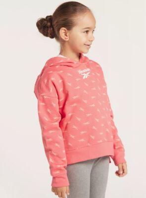 Reebok Mädchen rosa 3-teiliges bedrucktes Hoodie und Legging Set UVP 40£