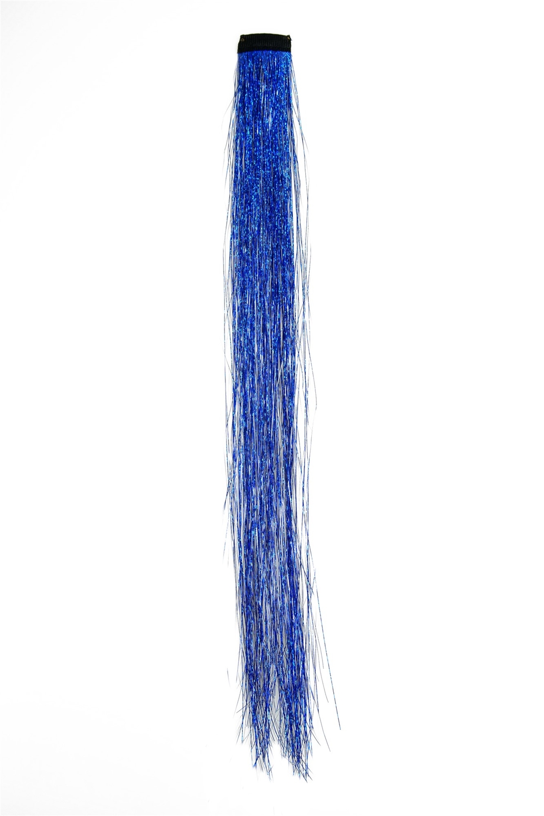 1 Clip-In Extension Highlight Strand Tinsel Lametta Metallic Blue RH-044