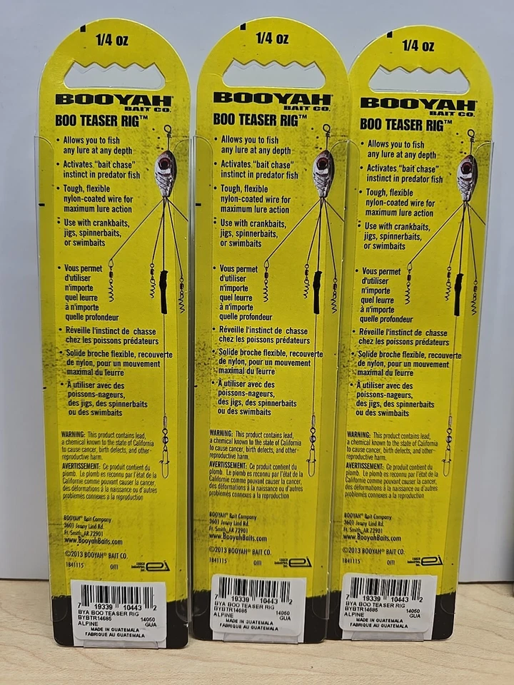 6 Booyah Bait Boo Teaser Rig Striper Bass 1/4 1/4 OZ Paraguas Twister Pike H Foto 2 de 3