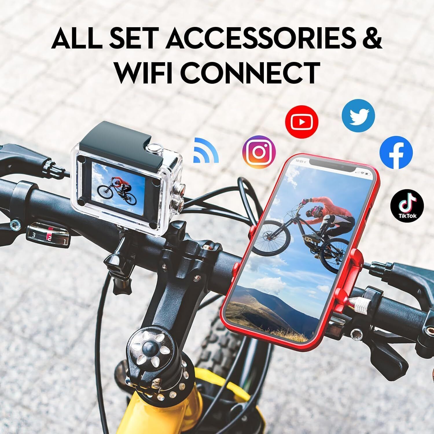 4K WiFi Action Camera Waterproof Sports Camera HD 1080P Screen