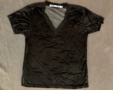 Michael Stars Velour Tee Shirt Black XS