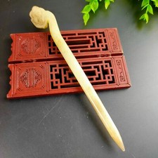 Antique Xiuyu Jade Hairpin Costume Headdress Pan Head Accessory Hairpin