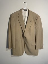 Burberry USA Blazer Suit Jacket Beige Adult 2 Button Size 42R New Pure Wool