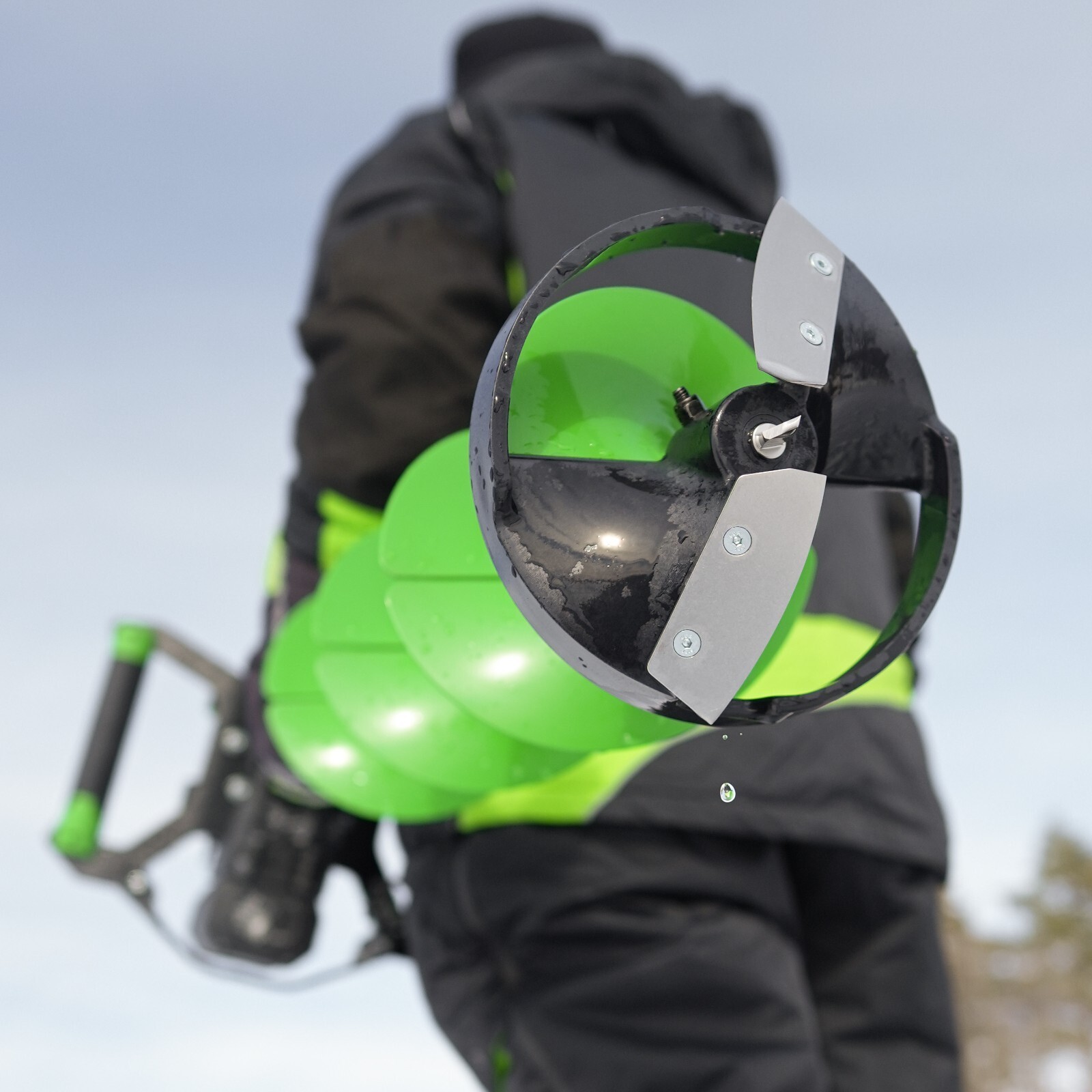 ION Alpha Plus 8-Inch Electric Ice Auger, Two Lithium-ion Batteries, Composite