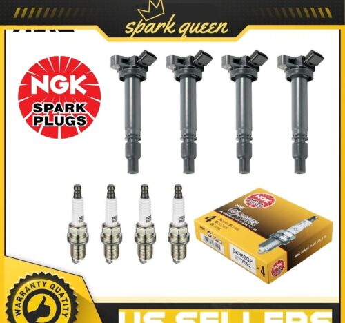 4X Ignition Coil & NGK 4X Spark Plugs for Toyota Celica Matrix Corolla Pontiac - Picture 1 of 6
