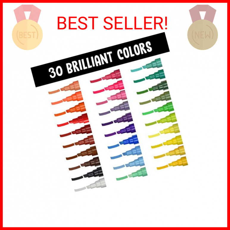 Positive Art Liquid Chalk Markers 30 Colors Window Markers, Bright Colors, Paint