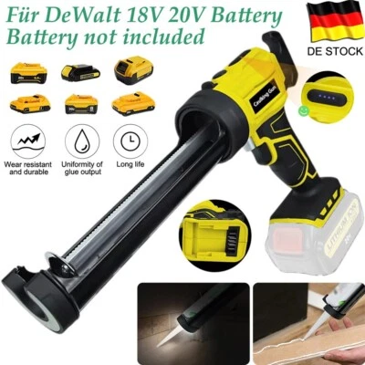 MARKENLOS Für DeWalt XR DCB 18V 20V Akku 300ml Elektrische Kartuschenpistole +LED Licht