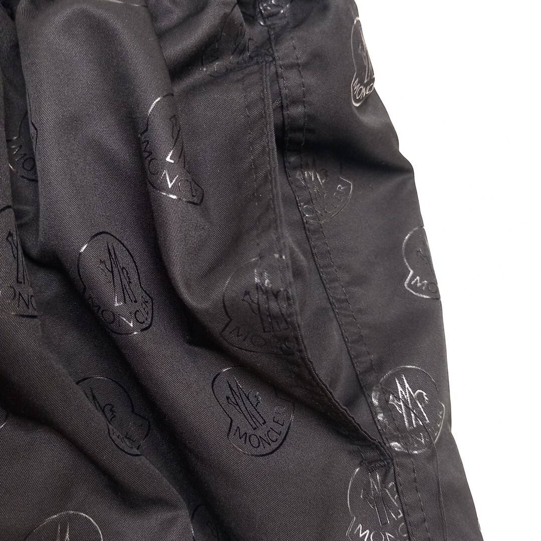 Moncler Swim Shorts Mens Size XXLarge Black Repeated Logo Elasticated