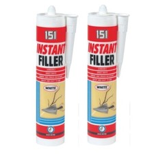 2 X Instant Filler Seal White Wall Filler  Crack Resistant Cartridge