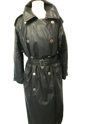 26 ROHDI &HEINTZ;  Super Trenchcoat lang Regenmantel  gummiartig Schwarz   Gr; S