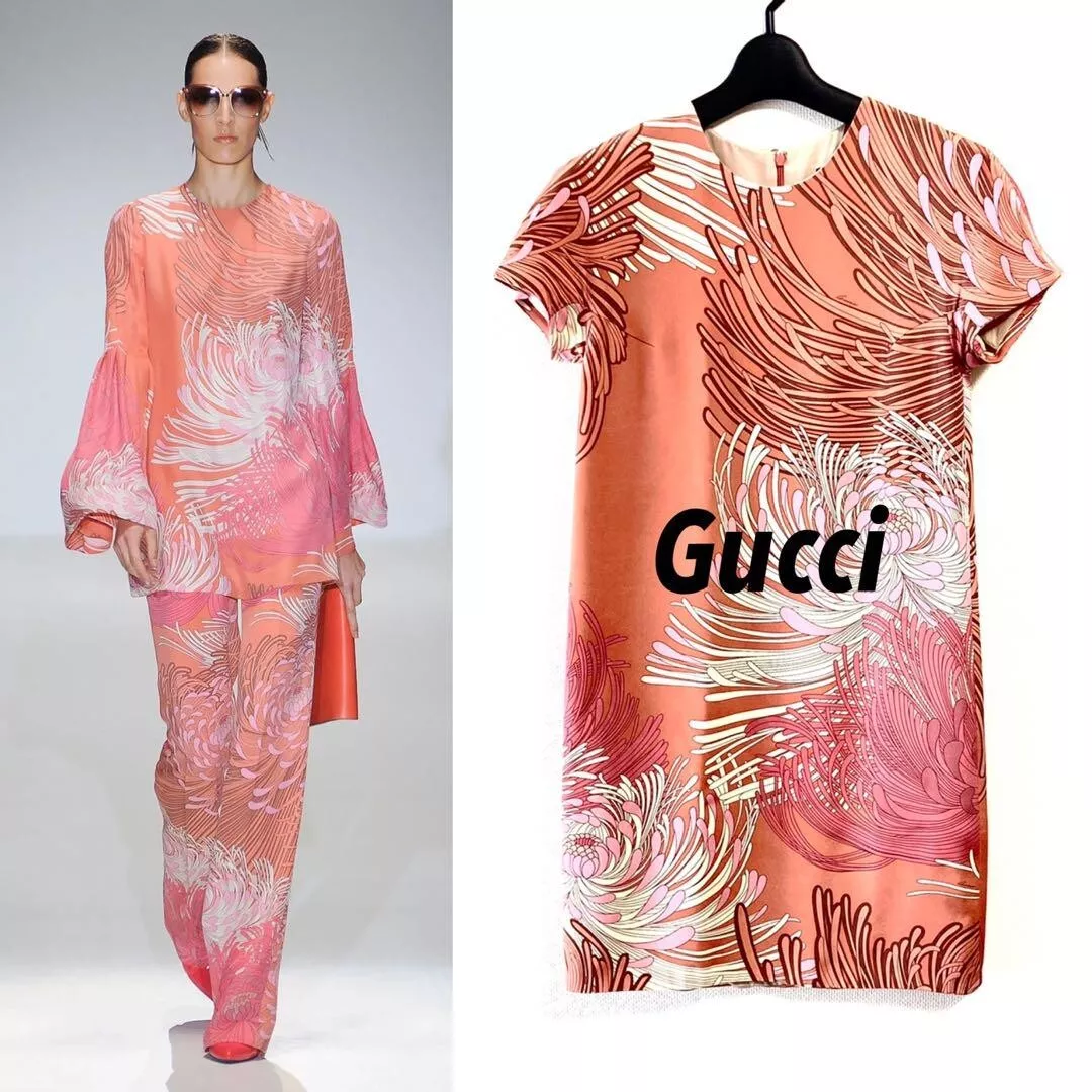 Robe GUCCI femme taille 36 soie rose 318014 ZY520