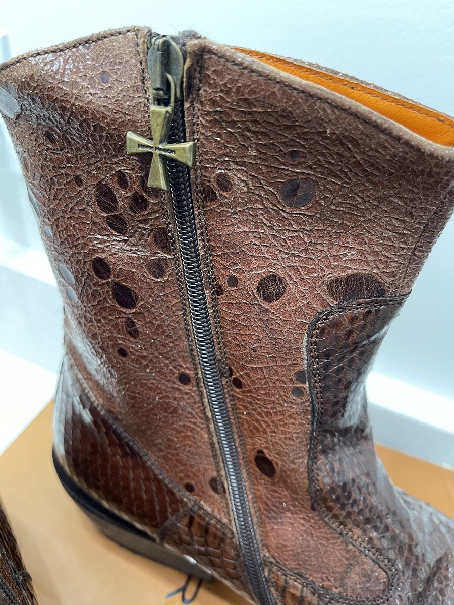 Mark Nason Vintage Snake Skin Boot NEW Mark Nason Pointed Toe West Boots Brown Genuine Snake  main image 3