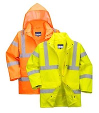 Portwest Hi-Vis Breathable Rain Traffic Jacket Waterproof Breathable Durable