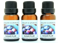 3 Sugar Plum 1/2oz Premium Grade Scented Fragrance Oil Crazy Candles