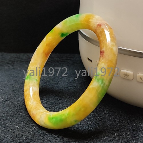 Zertifiziert Grade A Multicolor 56-57mm Natürliche Burma Jade Jadeit Armreif Armband - Bild 6 von 12