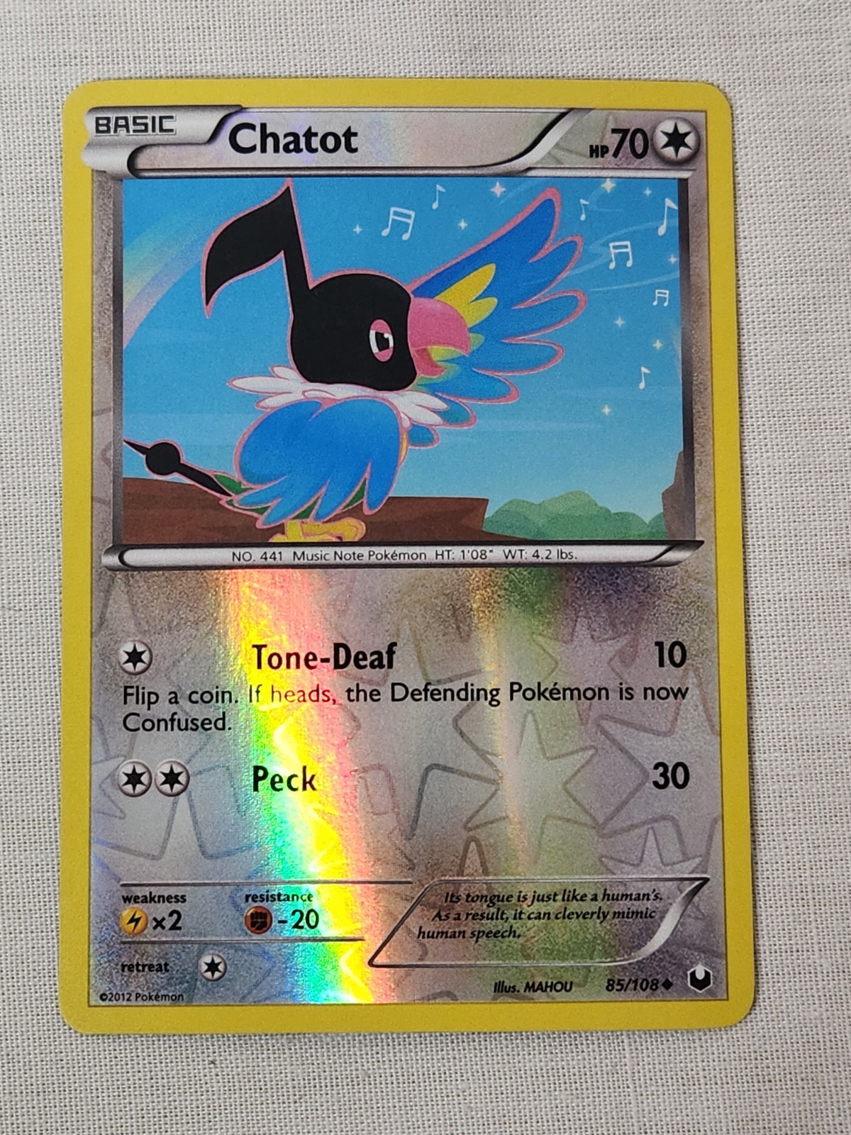 NM Chatot - Reverse Holo 85/108 Dark Explorers Pokemon TCG