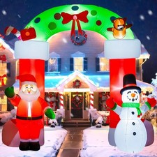 8.2FT Christmas Giant Inflatable Santa Claus Archway for Outdoor Indoor Garden