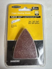 Harbor Freight Warrior 9 Pc Finger Sanding Sheets 60 120 240 Grit Hook Loop Back