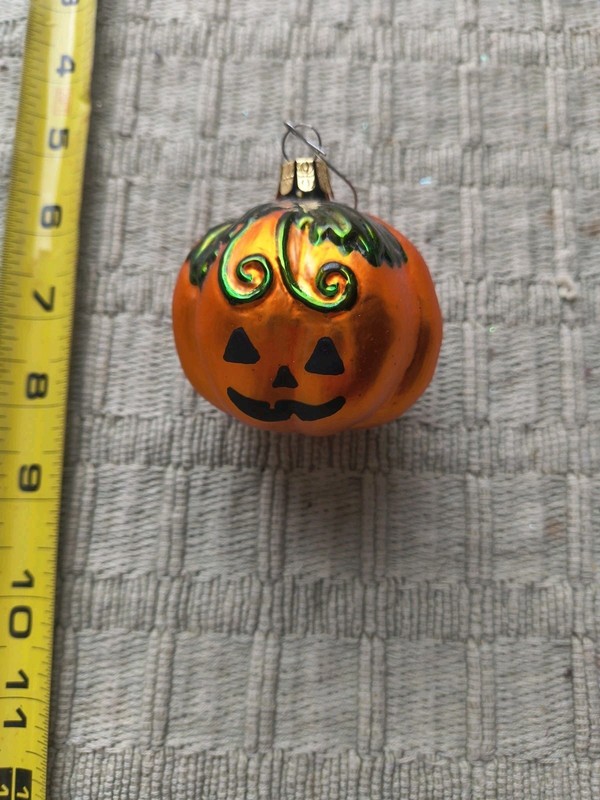 Christmas Pumpkin Glass Ornament