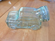 Hermetic Italy Mini Cooper Car Glass Jar Canister Vintage