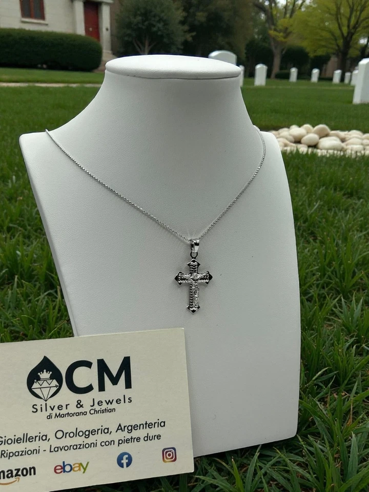 Collana in Argento 925 con Croce Incisa – Eleganza Artigianale - Immagine 3 di 4