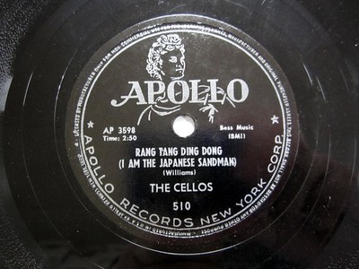 The Cellos 78 Rang Tang Ding Dong I'm the Japanese Sandman APOLLO 10'' VG++