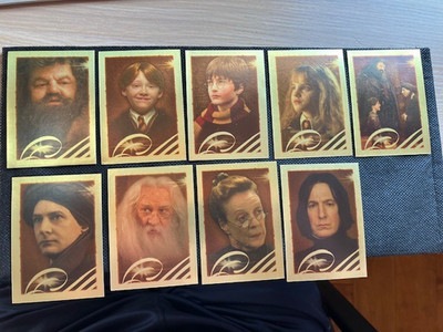 2001 Panini Harry Potter Philosopher's Stone Gold Foil Stickers  (9 Stickers)