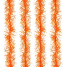 5Ft Feather Boa, 4 Pcs Artificial Fluffy Feather Boas, Orange Yellow