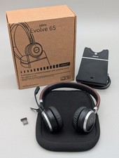 Jabra Evolve 65 Stereo Wireless Headset Link 370 - Box, Case, Stand Bundle