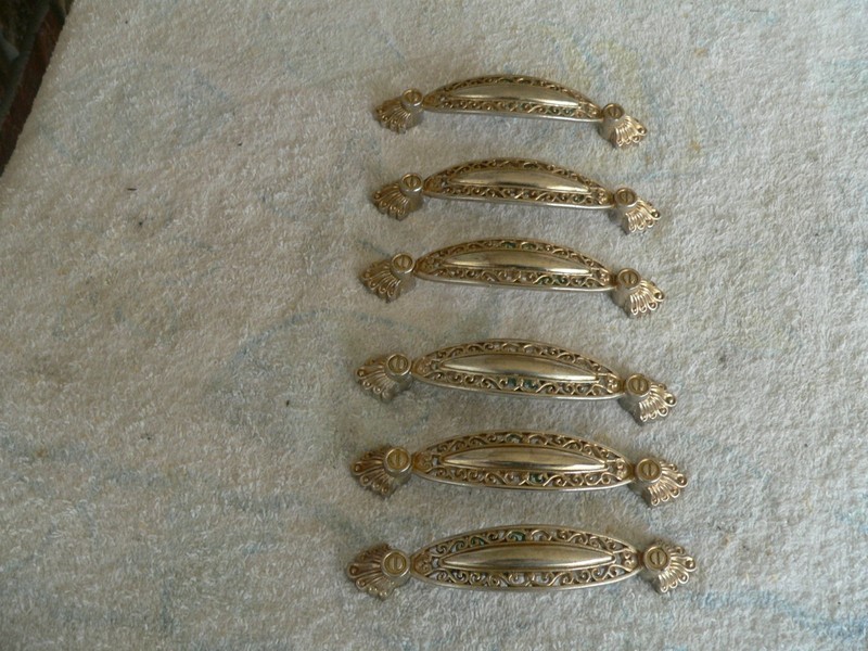 vintage art deco [1930s]? furniture pulls 6 count ornate 3.75 [3 3/4in. ] center