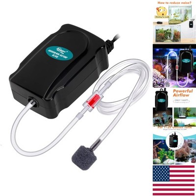 All-in-One Mini Aquarium Air Pump Kit - 1W Power for Efficient Water Movement