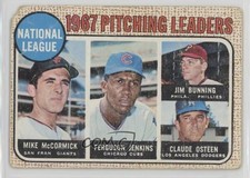 1968 Topps League Leaders Mike McCormick Fergie Jenkins Jim Bunning #9 HOF 1me2