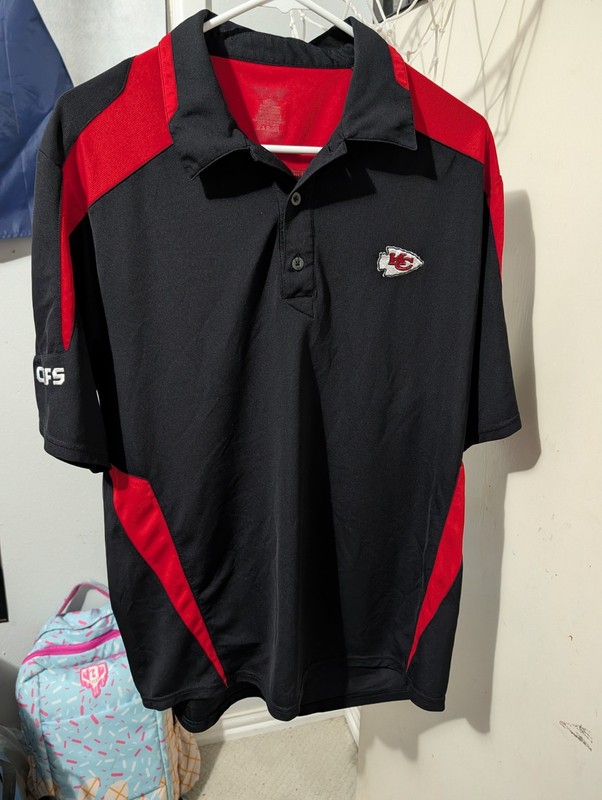 Kansas City Chiefs NFL Vintage Polo Shirt Size Large Rare 