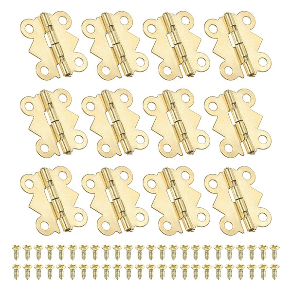 "SchmuckkäStchen-Scharniere 3/4\", 12Stk 180-Grad Schmetterlingsscharniere, Gold."-image
