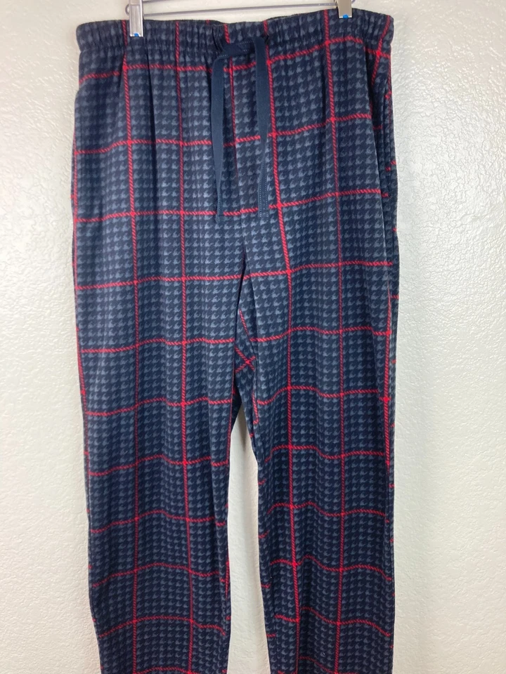 Pantalones de pijama a cuadros negros y rojos Perry Ellis Portfolio ropa para dormir talla XL Foto 4 de 4