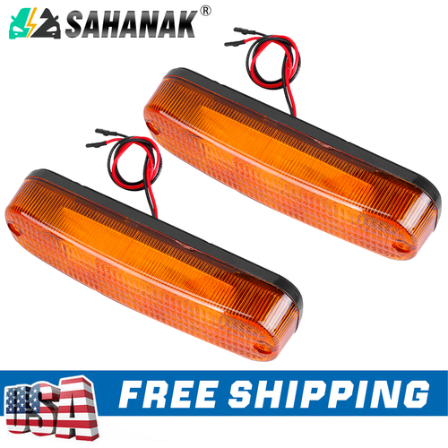 2X For John Deere Sound-Gard LED Flashing Cab Light Yellow Amber light ATV US