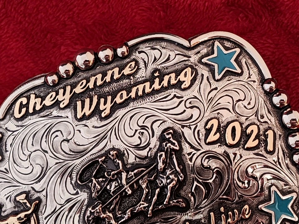 Rodeo Team Roping Champion☆2021☆Cheyenne Wyoming☆X~Treme☆Trophy Buckle ...