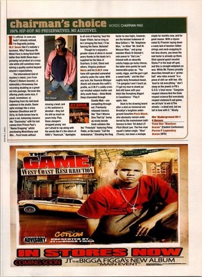 2005   The Game Rapper Print Ad   2000s Y2K HIP HOP BA.30