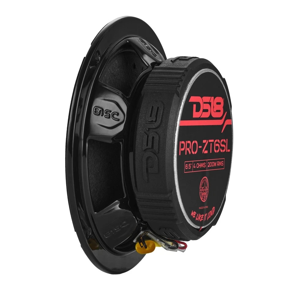 DS18 PRO-ZT6SL 6.5” Slim Midrange Car Mid Speaker Bullet Tweeter