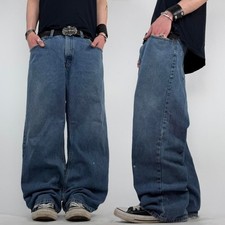 Vintage y2k baggy wide leg embroidered grunge skater archive jeans