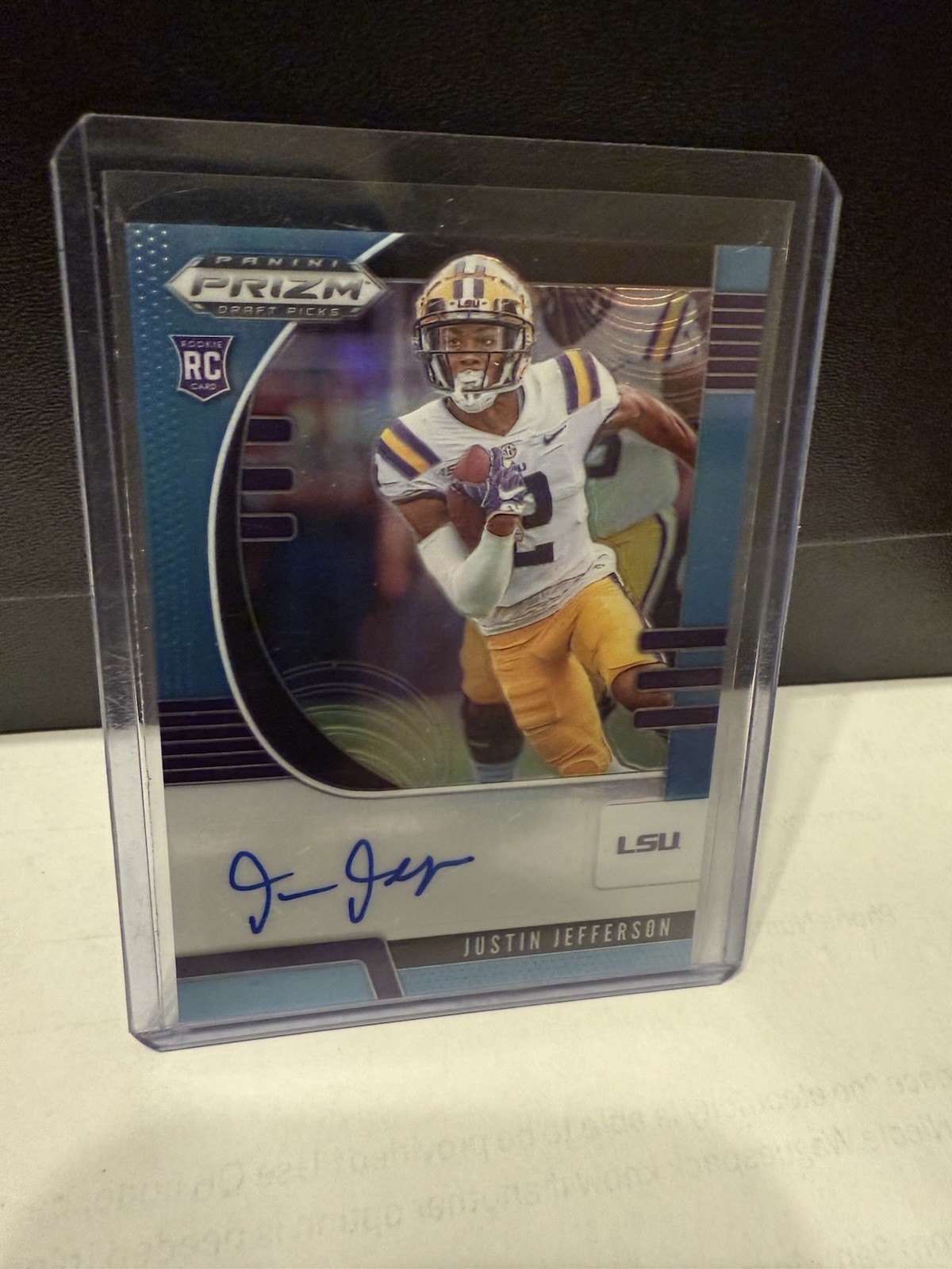 2020 Panini Prizm Draft Picks Justin Jefferson Rookie Auto Light Blue 6/30 LSU