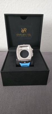 RYUEUYA Apple Watch Case - Silver Steel Blue 44/45mm