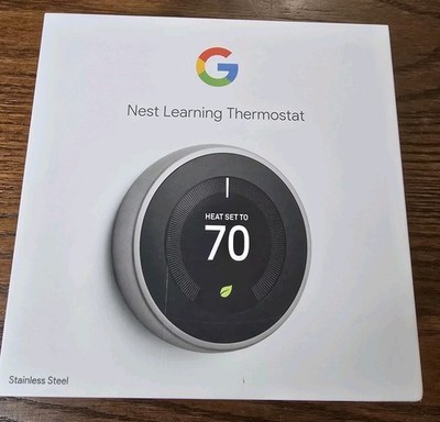 Google Nest 3rd Gen Smart Learning Thermostat - Stainless Steel (T3007ES)